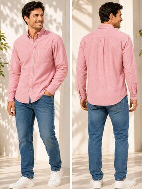 St. John’s Bay Legacy Oxford Pink Button Down Shirt Classic Fit Cotton Size M